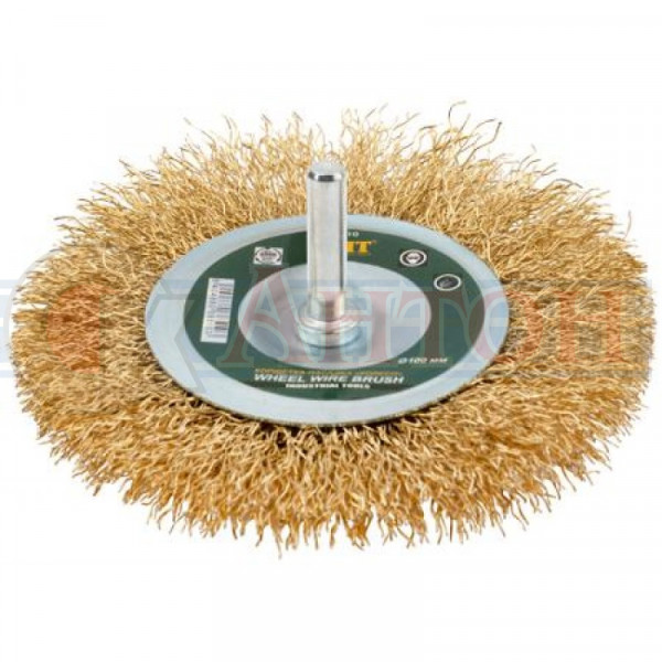 Корщетка д/дрели 100мм плоская латун. витая  MaxiTool