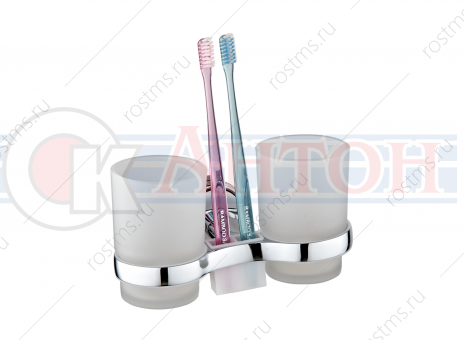 А6021 Стакан стеклянный к стене двойной