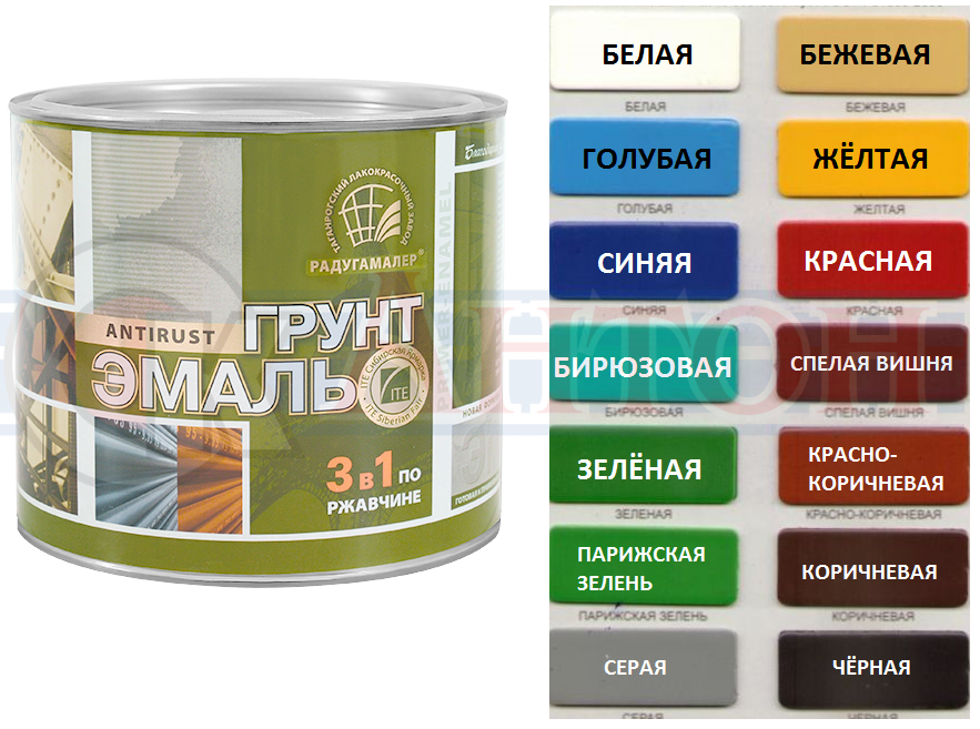 РАДУГА Грунт по ржавчине 1,9кг корич.
