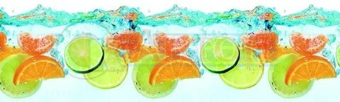 Гранд Фартук 48 Фрукты в воде 600*3000мм Термоперевод.