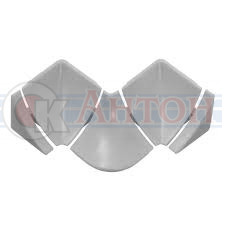 Набор комплектующих к плинтусу для столешницы Металлик серебро.