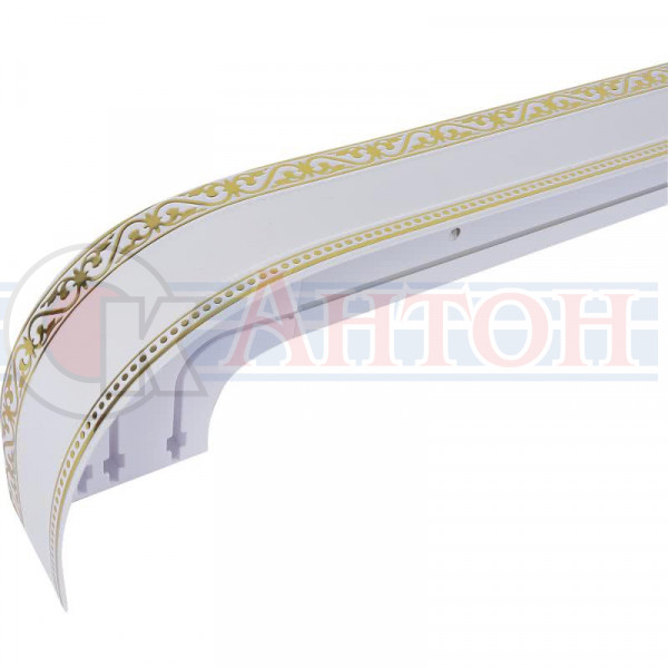Карниз СМ3 Монарх 160см Белый глянец с поворотами