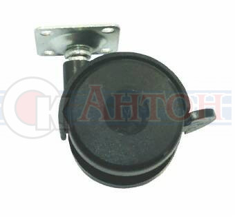 Опора колесная Ø 50 H 65 с пятой (площадкой д/креп) с тормозом