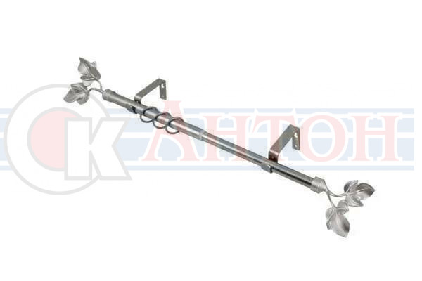 Карниз кован.раздвиж. d16/19мм 1,6-3,0м 1-но ряд. серебро-мат. Лист