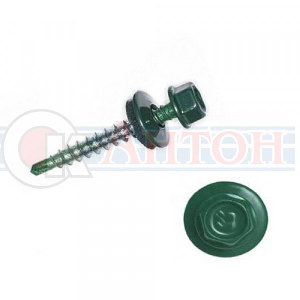 Шуруп кровельный Д 4,8*35 (50шт) зеленый
