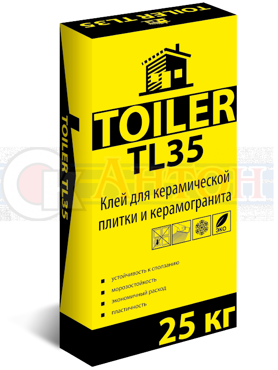 Клей ТОЙЛЕР TL35 высокопрочный 25кг д/керамогранита и теплых полов 
