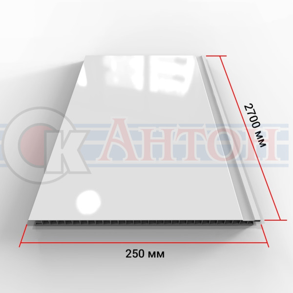 Панель пластиковая 2,7м*0,25 белая лаковая