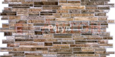 Панель ПВХ Камень Пластушка коричневая 950х450мм (0,46 кв.м.)