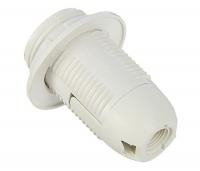 Патрон пластик Е14 с приж.кольцом белый
