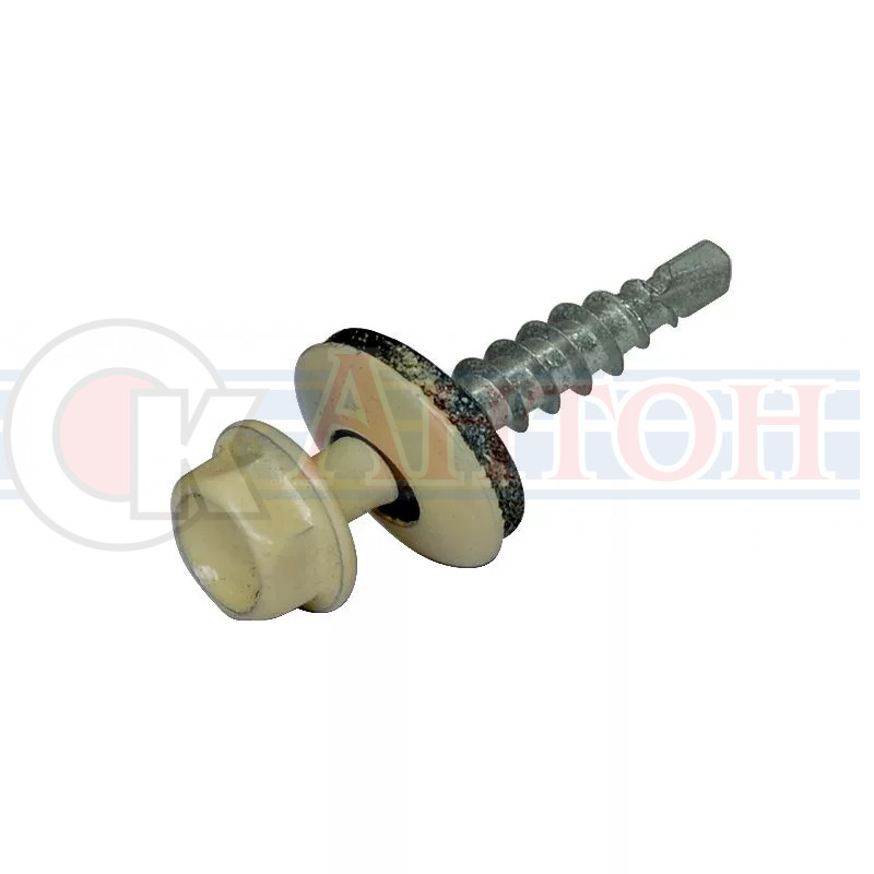 Шуруп кровельный Д 4,8*35 (50шт) слон. кость