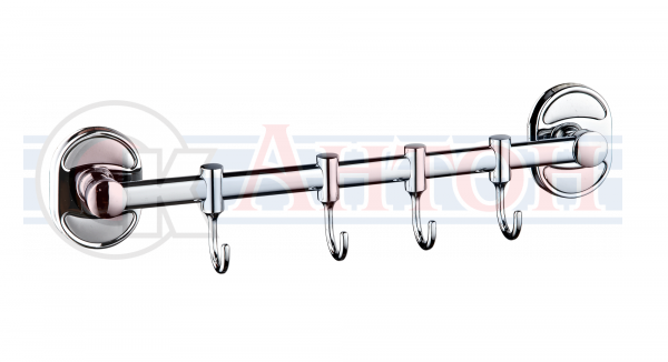 А5024 Держатель для полотенец 4 крючка