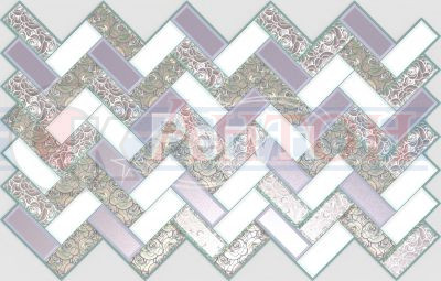 Панель ПВХ Плитка Розы в серебре 950х450мм (0,46 кв.м.)