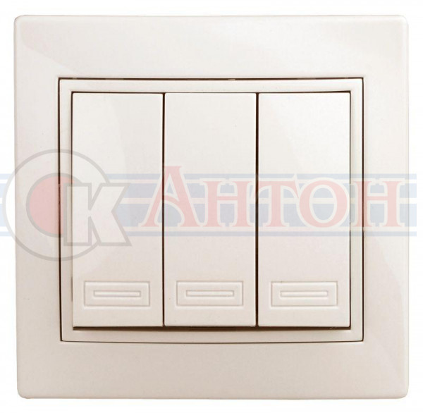 Выключатель Intro Polo 3кл сл кость 10А СУ