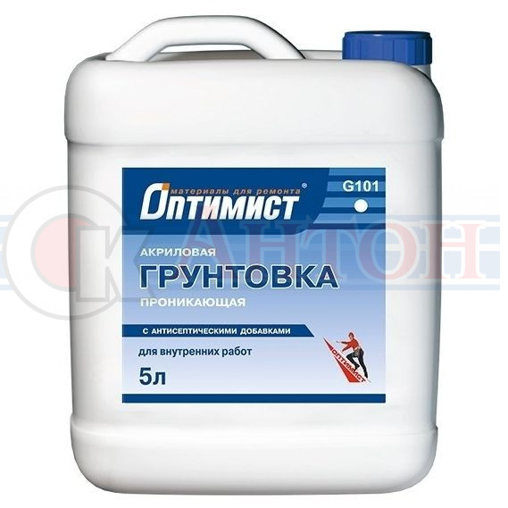 ОПТИМИСТ грунтовка 5л проникающая синяя