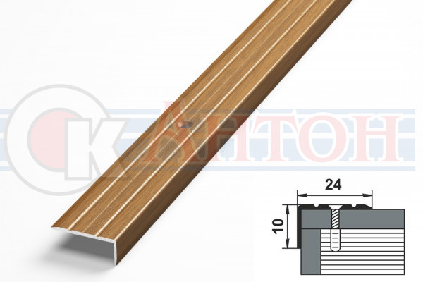 Порожки-угол 24*10мм (0,9м) орех темный