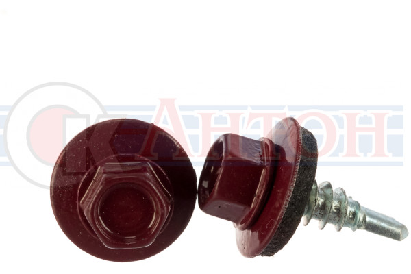 Шуруп кровельный М 5,5*19 (50шт) винно-красный