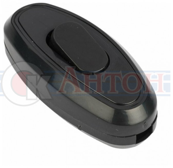 Выключатель проходной черный 6А 250В на шнуре