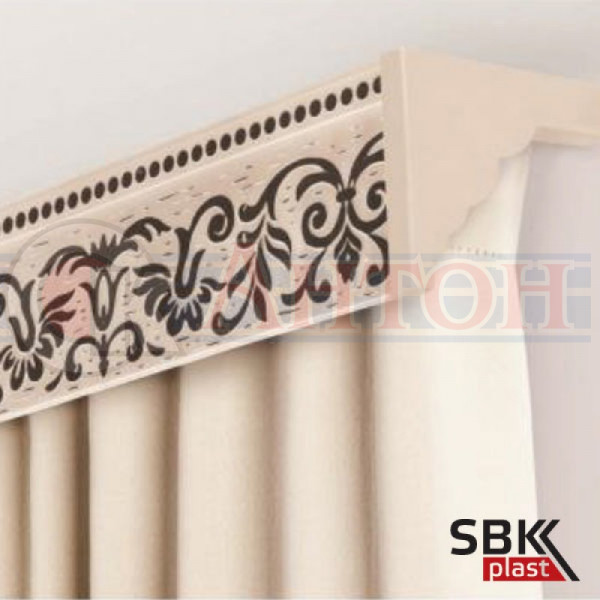 Карниз СМ3 Оливия 240см Золото с фигурными боковинами