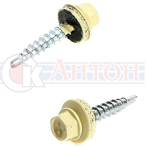 Шуруп кровельный М 5,5*25 (50шт) слон. кость