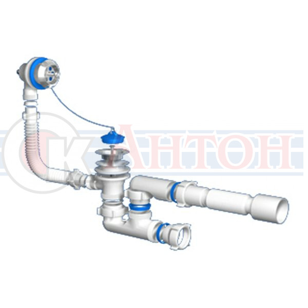 Сифон  для ванны Е255 АНИ рег.с вып.и перел.1х1/2