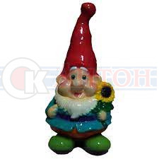 Гном с подсолнухом 400мм фигура садовая.