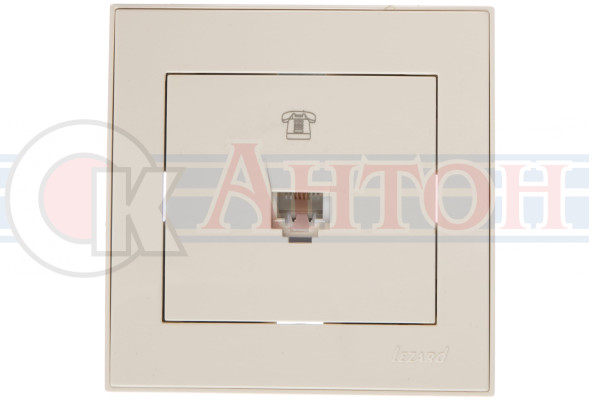 Розетка Дельта  крем/золото телефонная