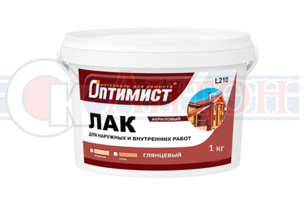 ОПТИМИСТ лак акрил. д/вн./нар.раб. бесцветный 1кг L210