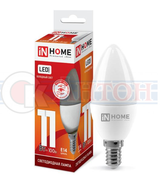 Лампа с/д LED-СВЕЧА-VC 11Вт 6500К Е14 820Лм IN HOME