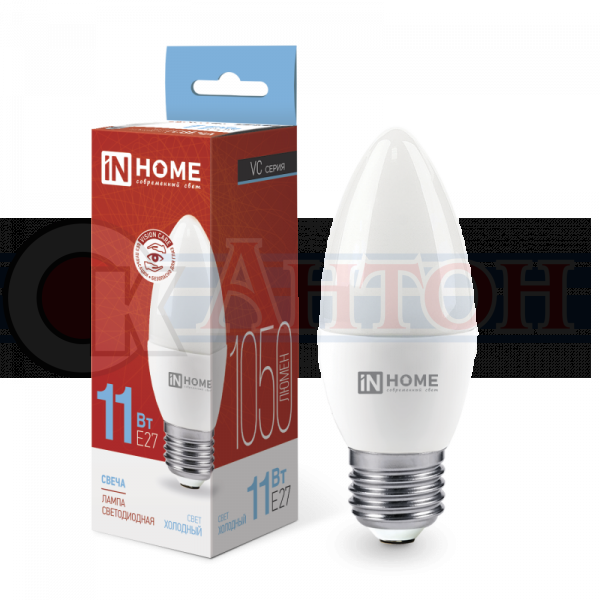 Лампа с/д LED-СВЕЧА-VC 11Вт 6500К Е27 820Лм IN HOME