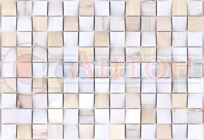 Панель ПВХ "Деревянная мозаика светлая (603дс)  909х630мм (0,5727кв.м.).