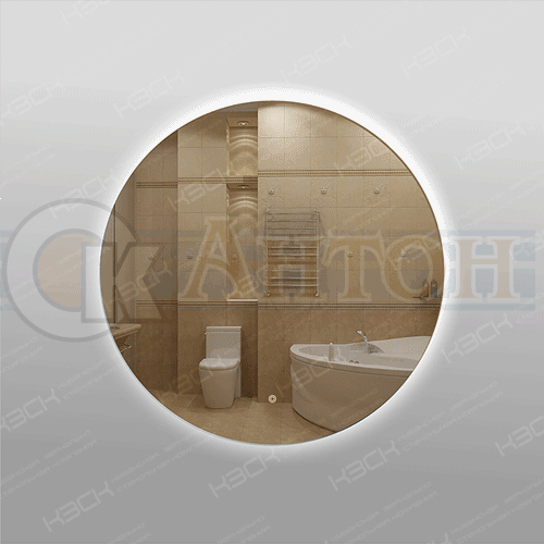 329ск Зеркало Диаметр 70см с фоновой LED подсветкой 9,6Вт/м и сенсорным выключателем