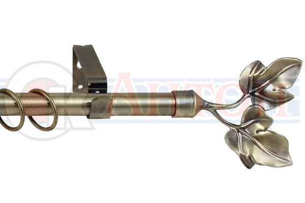 Карниз кован.раздвиж. d16/19мм 1,6-3,0м 1-но ряд. антик-золото Лист