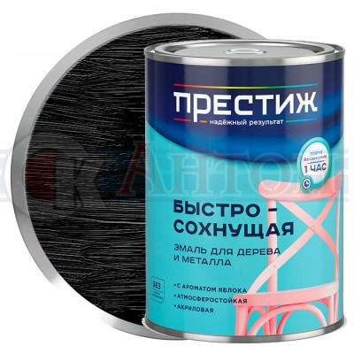 Престиж эмаль акриловая быстросохнущая полу-глянцевая черная 0,9кг