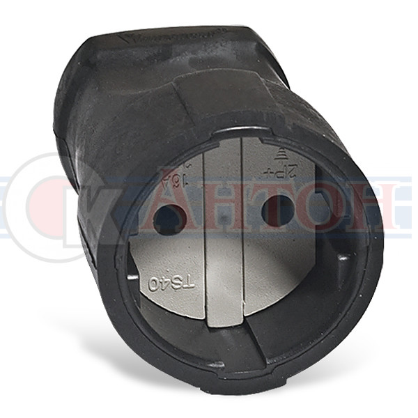 Штепсельное гнездо б/з черное 16А 250В