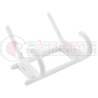 Вешалка с 2-я крючками снежно-белая, пластмасса 