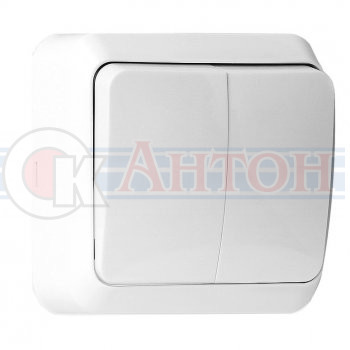 Выключатель 2-кл Юпитер О/У белый 