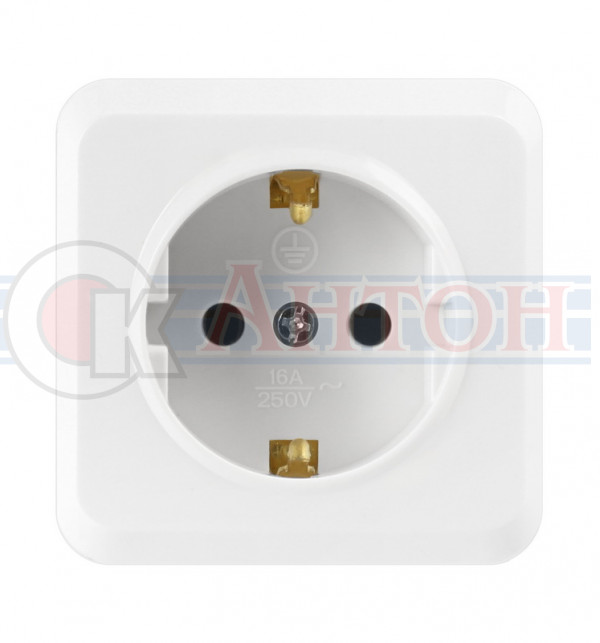Розетка 1-м Юпитер с/з ОУ  белая 