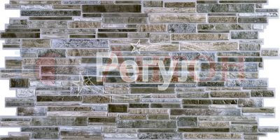 Панель ПВХ Камень "Пластушка серая" 980х489мм (0,4792кв.м.).