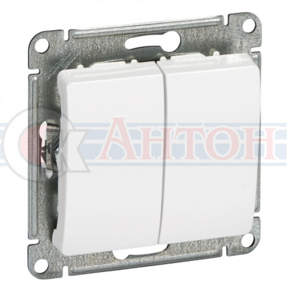 Выключатель 2-клав белый 2012400003  ГЛОССА