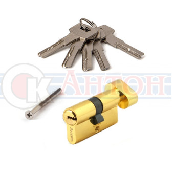 Мех-м цилиндровый 60 мм (30х30) ZM-60-C-G перф. ключ-вертушка золото Avers