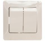 Выключатель 2-клав белый в сборе 2012400025  ГЛОССА