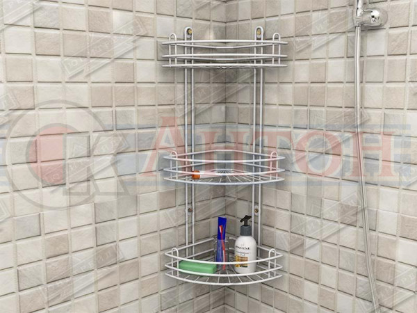 Полка угловая 3-ярусная радиальная глубокая белая ВКУ-333