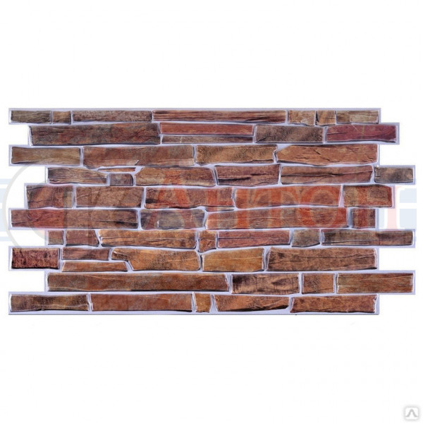 Панель ПВХ Сланец настоящий коричневый