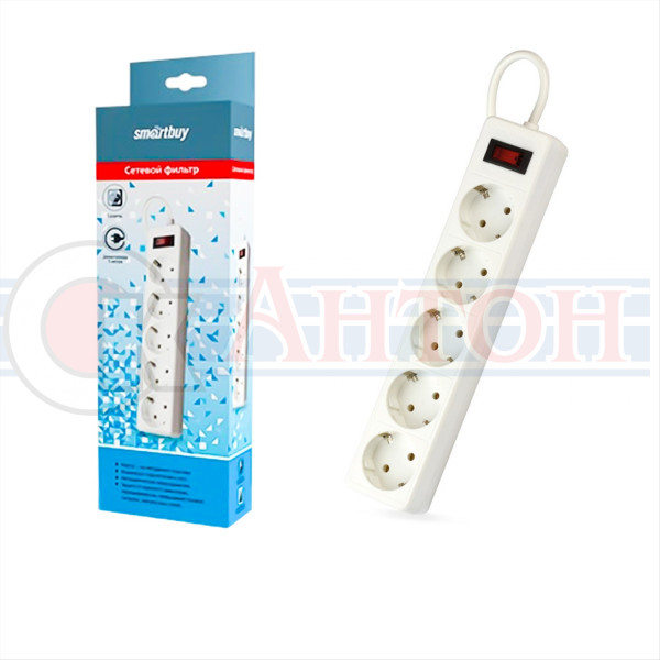 Фильтр сетевой 10А 2200Вт 5гн 3м белый
