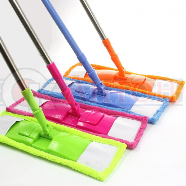 Швабра цветная  плоская  с насадкой