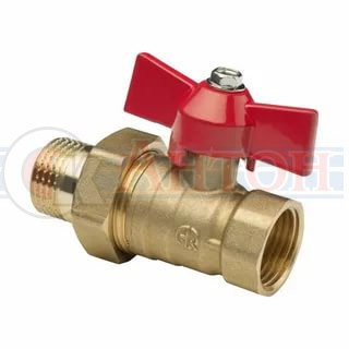 Кран шаровый бабочка 1/2" с америк. вн./нар. БОЛОГОЕ