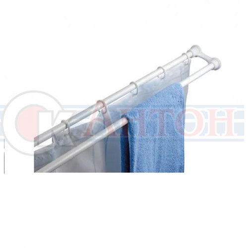 Карниз для ванной двойной 2,2м белый 023