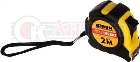 Рулетка  2м*16мм обрезиненный корпус БИБЕР