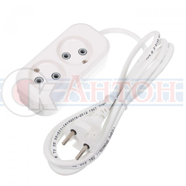 Удл. сетевой 2-местный,250В 10А, 3м