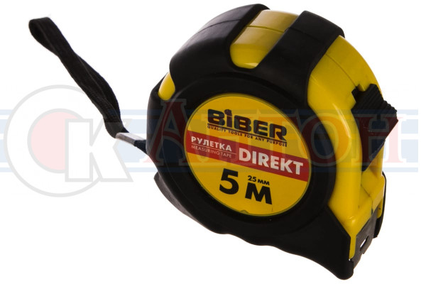 Рулетка  DIRECT 5м 25мм обрезиненный корпус БИБЕР